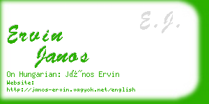 ervin janos business card